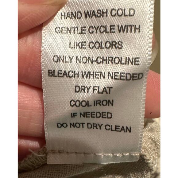 Honestee Size Medium Linen Blend Pants Light Khaki Timeless Classic Cool Comfy - Picture 9 of 9